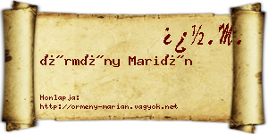 Örmény Marián névjegykártya